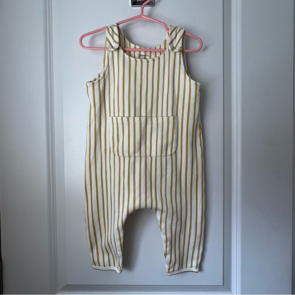 Pehr Striped Overall in yellow stripes 18-24 months